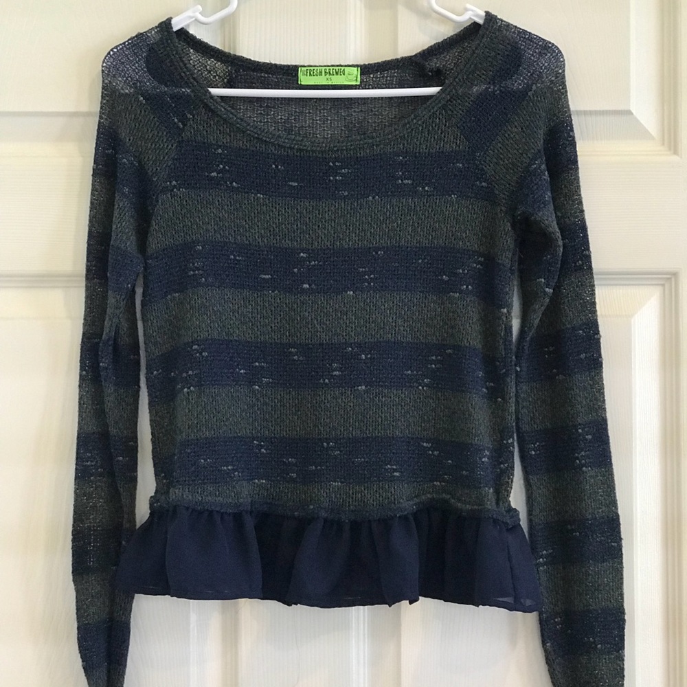 Fresh Brewed Top with Ruffle Hemline